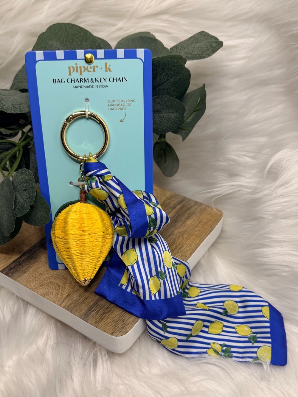 Piper K - Lemon Scarf Keychain Bag Charm